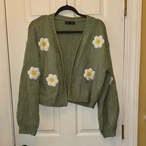 SHEIN Green Floral Cardigan